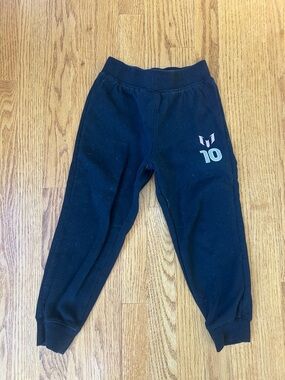 Kids Black Jogger Sweatpants with Number 10 Graphic